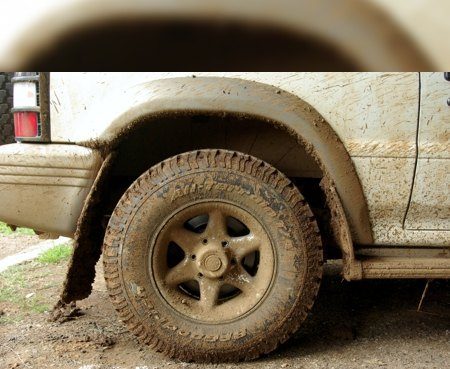 The muddy 4x4 that once ferried learners up the road